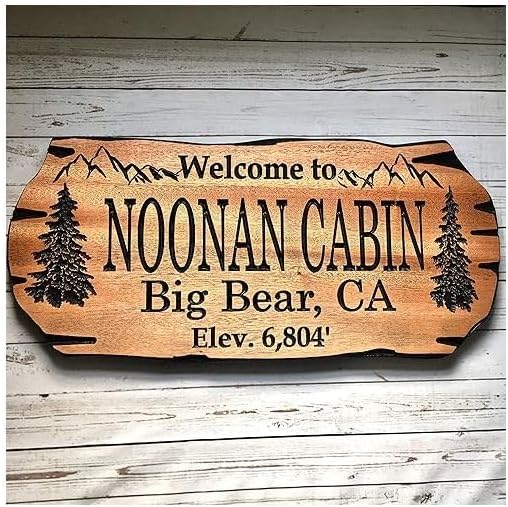 Personalized Cabin Sign Outdoor Wooden Sign Lake House Welcome Sign Rustic Decor by BenchmarkSignsAndGifts