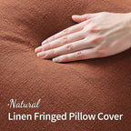 MIULEE Linen Fringe Decorative Fall Throw Pillow Covers Late Autumn 20x20 - Image 2