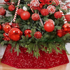 Christmas Tree Collar with Sparkling Sequin Tree Skirt for Holiday Home Decor Xmas Tree Ring (Red, X-Large) by SunshineDecor