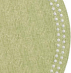 Bodrum Pearls Round Embroidered Placemats Set of 4 – 15" Elegant Table Mats for Dining, Weddings & Special Occasions, Decorative, Wipe-Clean Vinyl Placemats, Fern/White - Image 3