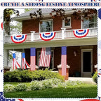 Remagr 10 Pcs Patriotic 4th of July Decorations Outdoor, 2 American Flag Windsocks, Independence Day Porch Banners with 6 USA Pleated Bunting Flags, Red White Blue Labour Day Decor for Yard Garden - Image 2