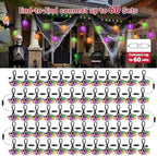 LAMPHOME Globe Outdoor Halloween String Lights, 4 Pack 26FT Patio Lights with 12+1 Edison Shatterproof Bulbs, Connectable Dimmable Waterproof for Backyard Porch Halloween Decor, Orange Green Purple - Image 7