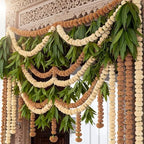 Giegxin 15 Pack 5ft Marigold Garland for Decor, Cream White, Brown - Image 6