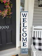 Welcome To The Lake Sign for Front Door, 4ft Tall Front Porch Decor, Vertical Wooden Signs for Front Porch, Rustic Farmhouse Wood Porch Decorations Outdoor - Image 6