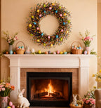 26 Inch Spring Easter Colorful Egg Wreath for Front Door, Colorful Home Decoration Easter Eggs and Berries Wreath for Indoor and Outdoor Use - Image 3