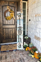 48" H Wooden Aloha Porch Sign Vertical Porch Décor Hanging Signs Holiday Decorations for Front Door Wall Display - Image 5