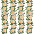 Dolicer 4Pcs 26Ft Artificial Eucalyptus Garlands with Flowers - 8 Roses, Faux Floral Greenery Garlands Fake Flowers Vines for Wedding Table Centerpieces Arch Party Ceremony Backdrop Decor (Champagne) by DolicerLANDSCAPEQ