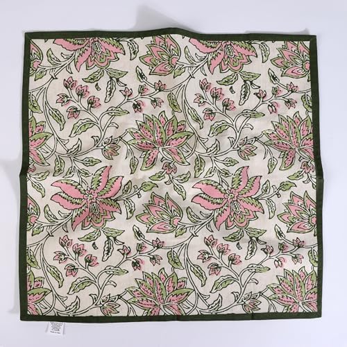 FINGERCRAFT Cloth Napkins Set of 8 Cotton Linen, 20x20 Inch, Summer Block - Image 5