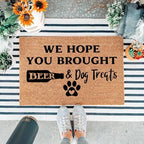 Funny Coir Doormat We Hope You Brought Beer & Dog Treats Front Door Mat Entryway Outdoor Mat with Heavy Duty Front Porch Decor Welcome Mats for Entrance Natural Coconut Thick Brown Mat 23.7x15.7 inch - Image 5