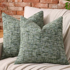 AmHoo Pack of 2 Chenille Textured Throw Pillow Cover, 500GSM Boho Farmhouse Decorative Couch Pillow Covers for Modern Home Decor Bed Sofa Living Room 18 x 18-Inch Black Forest by AmHootextile