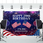 4th of July Backdrop Decorations Independence Day Backdrop 250 Anniversary USA Flag Banner 8x6ft 250th Birthday Fireworks Semiquincentennial Photography Background Photo Studio Props - Image 2