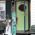 Hello Summer Tropical Plants Porch Board Welcome Solid Wood Sign and Porch Leaner for Front Door Porch Deck Patio or Wall Farmhouse Rustic Vertical Porch and Yard Decor 8”x48” - Image 6