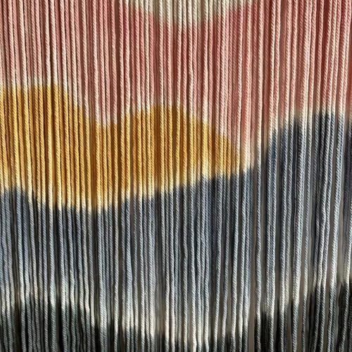 Sdjazl Woven Boho Macrame Wall Hanging Home Decor Tapestry Dip-Dyed Large Modern Handmade Colorful Mountain Landspace For Living room (light pink) - Image 7