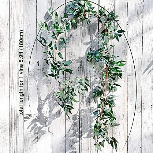 FiveSeasonStuff Hanging Rustic Willow Garlands, Bendable Artificial Greenery Vine Leaves for Wedding Home Decoration (2 pcs, 11.8 feet) - Image 3