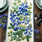 Quilted Table Runner, 3D Floral & Animals Design, Farmhouse Rustic Home Decor, for Dining Table Kitchen Holiday (A13,14x108 inches) by SodaMeow