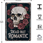 Vintage Metal Tin Sign Halloween Skull Roses Gothic Romance Wall Art for Bedroom Bar 12×16 Inches with Metal Frame - Image 7