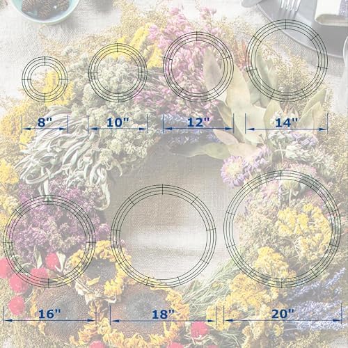 18 Inch Christmas Green Wire Wreath Frame,10 Pack Metal Front Door Wreath Round Form Iron Ring for Christmas, New Year Decors, Crafts, DIY, Holidays, Events - Image 7