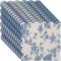 Christmas Cloth Napkins, 24 Pcs, Navy Blue Floral by Acellegic