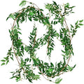 FiveSeasonStuff Artificial Natural Green Willow Garlands, Bendable Greenery Vine Leaves for Wedding Home Decoration (2 pcs, 11.8 feet) by FiveSeasonStuff