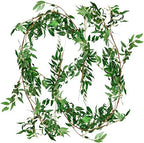 FiveSeasonStuff Artificial Natural Green Willow Garlands, Bendable Greenery Vine Leaves for Wedding Home Decoration (2 pcs, 11.8 feet) by FiveSeasonStuff
