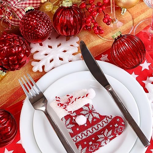 Jenaai 12 Pcs Christmas Red Glass Ball Ornaments, Tree Decoration - Image 6