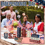FoldTier 11 Pcs Patriotic Tiered Tray Decor Vintage 4th of July Table Sign - Image 2
