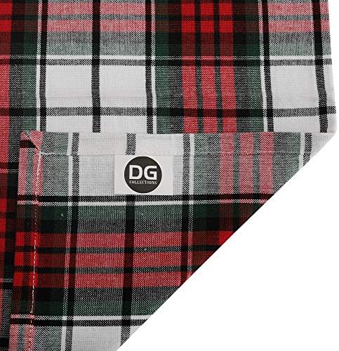 DG Collections Dinner Napkins, 100% Cotton Over Sized Kitchen Napkins, Set of 12 Pack (19 x 19 Inch) Red/White/Green Plaid Napkin for Christmas and Thanksgiving - Image 6