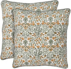 Ridhi Block Print Goldenrod Yellow Pillow Cover 16" x 16" (Pack of 2) Decorative Couch Pillows for Living Room, Farmhouse Chic Boho Cute Outdoor Pillows Covers Gifts for Spring, Mother's Day by Ridhi