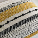 BlissBlush Yellow Mustard Decorative Throw Pillow Cover 20x20 Square Boho Accent Pillowcase Tassels Farmhouse Cushion for Couch Sofa Bedroom Living Room Home Décor Cover ONLY - Image 3