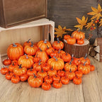 winemana 46 Pcs Artificial Pumpkins Fall Decorations, Orange - Image 7