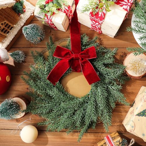 12 Pcs Christmas Small Norfolk Wreaths 12.6 Inch Xmas Pine Wreaths - Image 3