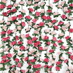 BLEUM CADE 12Pcs 16.4Ft Fake Flower Garland Artificial Rose Vines by BLEUMCADE