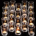 DARJEN 24Pcs Clear Votive Candle Holders Glass Tea Light Candle Holder by DARJEN