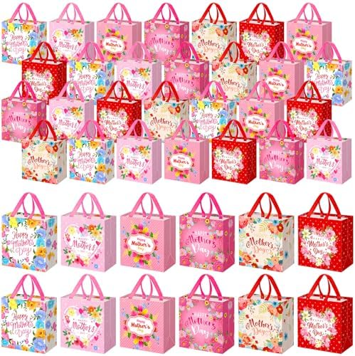 Wesnoy 48 Pcs Mother's Day Tote Gift Bags with Handle Bulk by Wesnoy