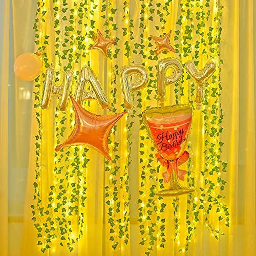 Naidiler 12 Pcs Artificial Ivy Garland Fake Vines with 65 Ft Lights String (200 LED) Decor Faux Green Hanging Plant Greenery for Wall Party Wedding Room Home Kitchen Indoor & Outdoor Decoration - Image 6
