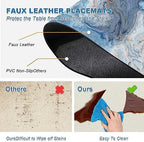 Marble Faux Leather Placemats Set of 4 - Heat Resistant Placemats for Dinner Table, Non-Slip Waterproof Oil-Proof Washable Reusable Placemat for Indoor Outdoor Kitchen Decor, 15.75In*11.81In - Image 4