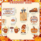 14 Pcs Halloween Tiered Tray Decor Set, Gnome Wood Table Signs (Drinking) - Image 2