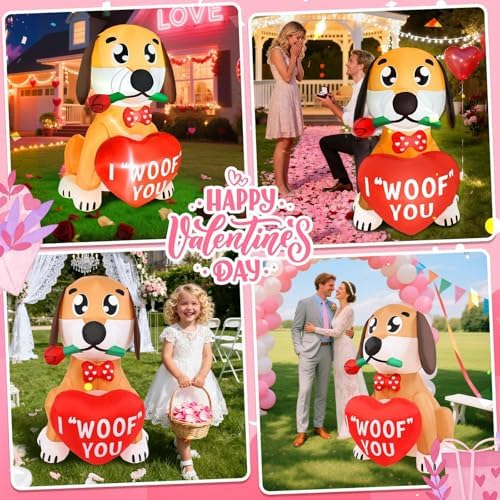 Valentine Inflatables Outdoor Decorations 4FT Dog Blow Up Yard Decor - Image 2