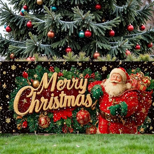 16x7Ft Christmas Garage Door Cover, Garage Door Christmas Decorations, Large Garage Door Xmas Cover, Xmas Banner Decorations for Party,Home,Outdoor,Indoor - Image 5