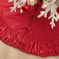 Glitzhome 72" D Oversized Red Christmas Tree Skirt,Large Velvet Ruffled Xmas Tree Mat Holiday Tree Ornaments for Xmas Winter Happy New Year Home Decoration by Glitzhome