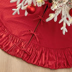 Glitzhome 72" D Oversized Red Christmas Tree Skirt,Large Velvet Ruffled Xmas Tree Mat Holiday Tree Ornaments for Xmas Winter Happy New Year Home Decoration by Glitzhome