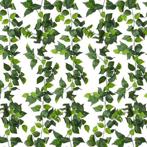 RECUTMS 6Pc Fake Vines Artificial Ivy Garland Silk Pothos Leaf Plants 6.3Ft by RECUTMS