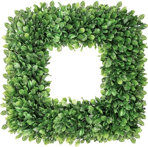 20 Inch Large Boxwood Wreath, Spring Summer Artificial Green Wreaths for Front Door Farmhous Wedding Window Hanging Wall All Year Round Indoor & Outdoor St Patrick's Day Decor by petalyn