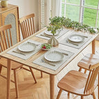 Softalker Faux Linen Cloth Placemats Set of 12-12 x 18 Inch, Cream - Image 7