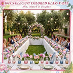 40 Pcs Colorful Glass Bud Vases for Wedding, Vintage Multicolor - Image 4