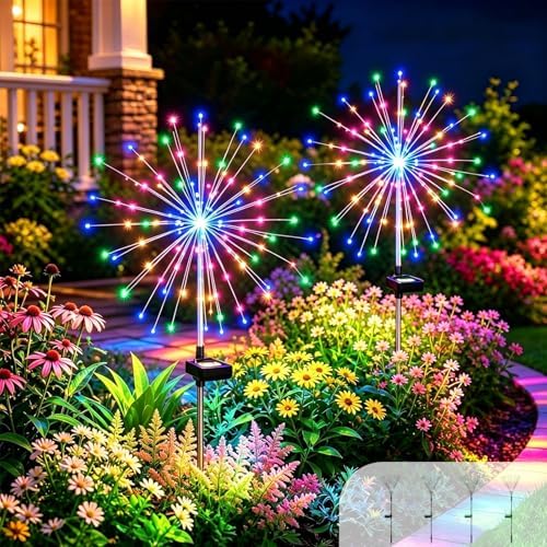 Solar Fireworks Lights Outdoor Garden 150 LEDs 4 Pack Multicolor by Unknown