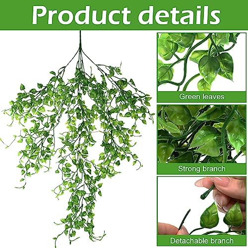 Hoteam 12 Pcs Artificial Hanging Greenery Plants, Ivy - Image 3