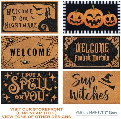 I Put a Spell on You Welcome Mat 30x17 Inch, Hocus Pocus Doormat Coir Fall - Image 5