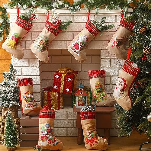 Glimin 9 Sets Christmas Diamond Art Stocking 5D - Image 2