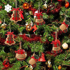 24 Pcs Burlap Christmas Ornaments Set Mini Stockings Funny,Rustic - Image 6